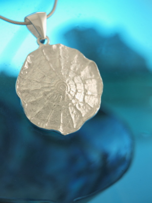 Lightly Brushed Sterling Silver Shell Imprint Pendant